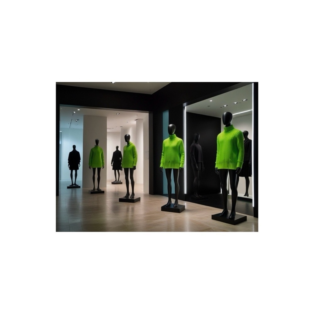 HANDCRAFTED digital art print Bright Green Turtleneck Sweater collection designs